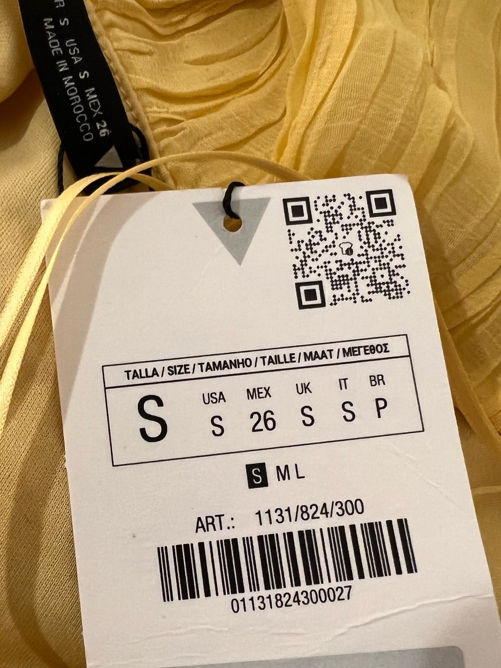 ZARA Asymmetrical Yellow dress with pleats and ruffles S NWT - Picture 15 of 15